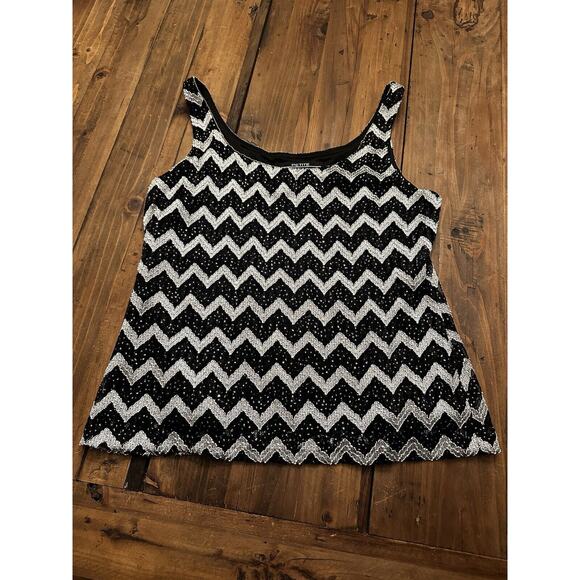 Alex Evenings Zigzag Black and White Blouse Set - Picture 2 of 16